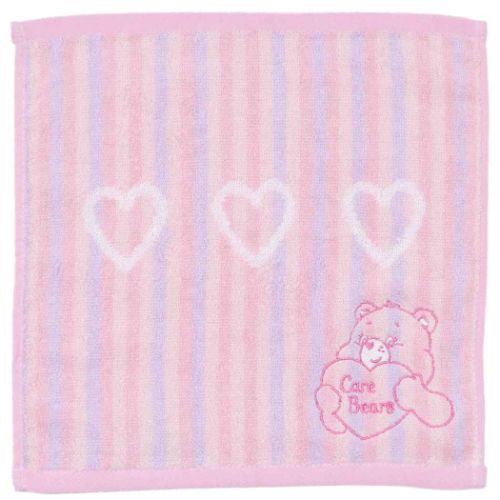 ミニタオル ケアベア ジャガードハンカチタオル ケアベアハート CareBears 丸眞 汗拭きタオル メール便可 マシュマロポップ