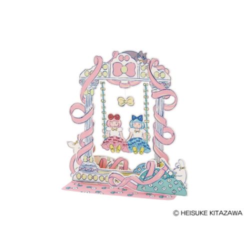 グリーティングカード ふたりぼんちゃん FR1-1 立体ダイカットカード 多目的 ブランコ サンリオ お誕生日 お祝い お礼 メール便可 マシュマロポップ