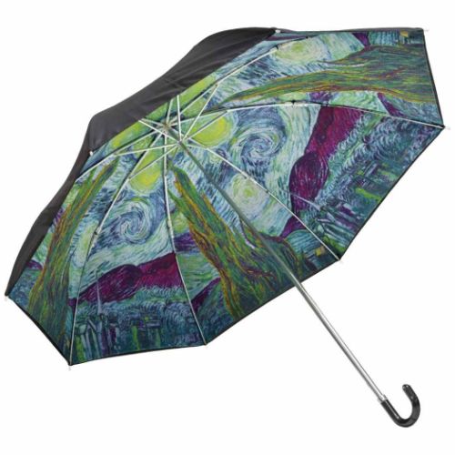 折り畳み傘 ゴッホ 名画折りたたみ傘 晴雨兼用 星月夜 ユーパワー AU-02525 晴雨兼用 折畳傘 取寄品 マシュマロポップ