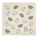 ミニタオル ミッフィー ガーゼイニシャルハンカチ R miffy&boris ディックブルーナ マリモクラフト プチギフト 絵本メール便可 マシュマロポップ