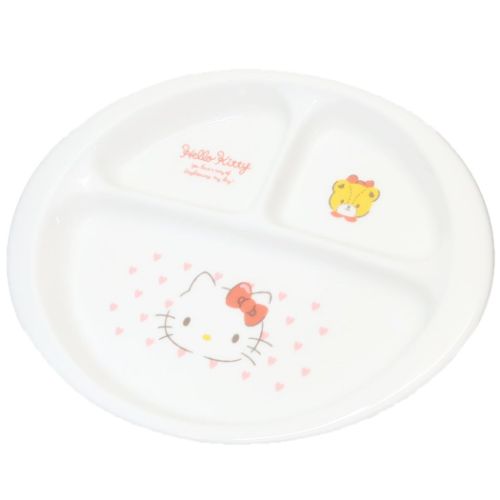 キッズ食器 ハローキティ 磁器製こどもランチプレート ピンクハート サンリオ 金正陶器 女の子 子ども 子供 日本製食器 マシュマロポップ