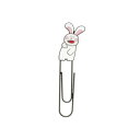 クリップ たべっ子どうぶつ チャームクリップ うさぎ ギンビス サンスター文具 マスコット付きメタルクリップ 事務用品 メール便可 マシュマロポップ