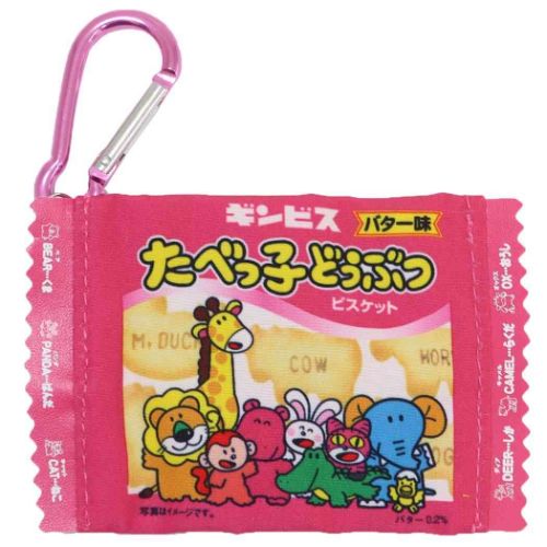 ミニポーチ たべっ子どうぶつ カラビナ付きミニポーチ ノーマル ギンビス エスケイジャパン 小物入れ メール便可 マシュマロポップのサムネイル