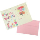 グリーティングカード upcheeka アプチェカ バースデーカード くま アクティブコーポレーション 誕生日 お祝 封筒付き メール便可 マシュマロポップ