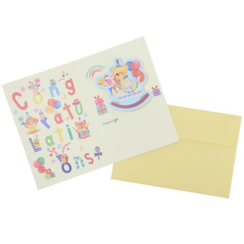 グリーティングカード upcheeka アプチェカ ベビーカード くま アクティブコーポレーション 出産祝い メッセージカード 封筒付き メール便可 マシュマロ...