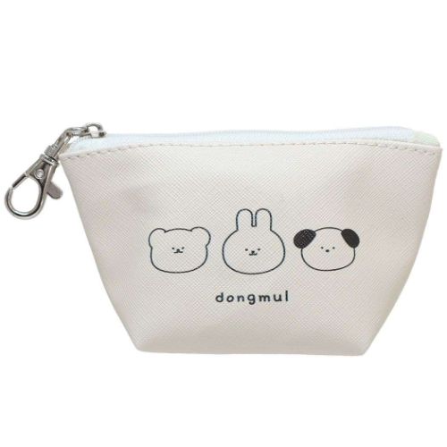 ミニポーチ トンムル ナスカン付きミニポーチ おかお ミントイン 小物入れ かわいい マシュマロポッ ...