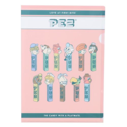 クリアフォルダー PEZ A4シングルクリアファイル STAND UP 新入学 お菓子パッケージ フロンティア おもしろ雑貨 文具 メール便可 マシュマロポップのサムネイル