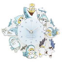 ウォールクロック モフサンド アクリル壁掛け時計 さめいっぱい mofusand マリモクラフト プレゼント マシュマロポップ