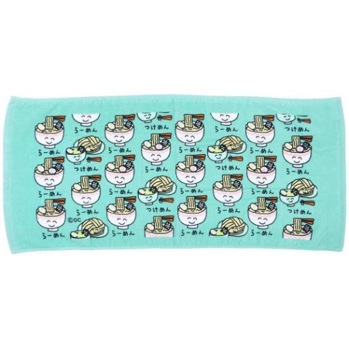 フェイスタオル おえかきさん プリントロングタオル らーめんさん オクタニ おもしろタオル 面白雑貨 ..