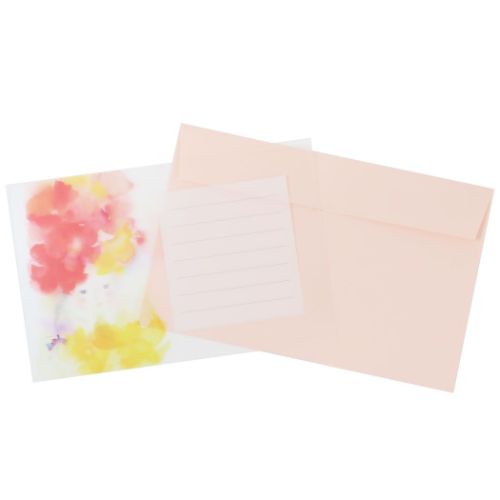 レターセット いわさきちひろ とうめいレターセット Red Green Flash 便箋&封筒 かわいい メール便可 マシュマロポップ