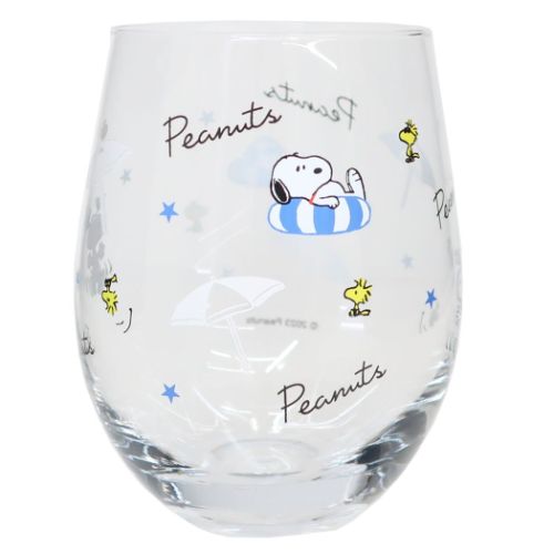 ガラスコップ スヌーピー 冷感グラス チアフルサマー ピーナッツ カミオジャパン プレゼント ギフト マシュマロポップ