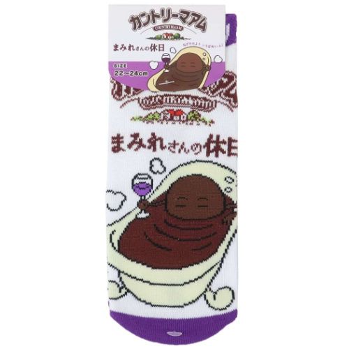 女性用靴下 カントリーマアムまみれさんの休日 ジャガードソックス レディース 不二家 お菓子パッケージ ジェイズプランニング かわいい メール便可 マシュマロポップのサムネイル