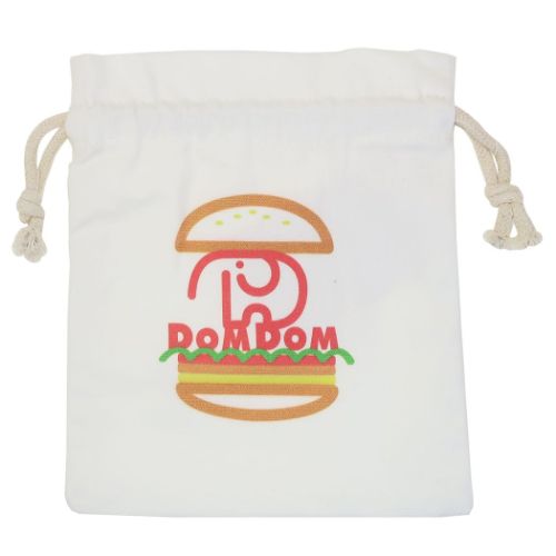 巾着袋 ドムドムハンバーガー きんちゃくポーチ ドムゾウ サンタン きんちゃく袋 小物入れ メール便可 マシュマロポップのサムネイル