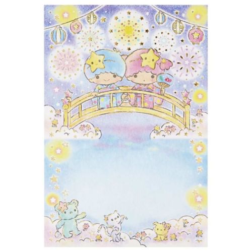 グリーティングカード リトルツインスターズ キキ＆ララ TSシヨチユウJSP 13-3 ポストカード サマーカード 花火 サンリオ サンリオ 暑中お見舞い メッセージカード メール便可 マシュマロポップのサムネイル