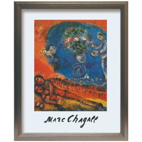 A[g|X^[ VK[ Marc Chagall Couple of lovers on a red backgroun H zt Mtg CeA i }V}|bv