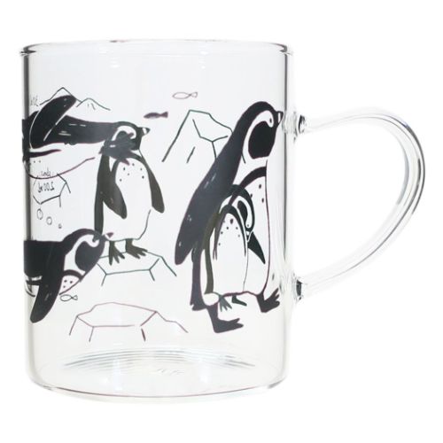 マグカップ 耐熱グラスマグ 海アート ペンギン パインクリエイト 耐熱 ガラス ギフト プレゼント マシ..
