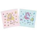 ハンドタオル ディズニープリンセス 片面ガーゼプリントウォッシュタオル 2枚セット グッドラック ディズニー 林タオル プレゼント メール便可 マシュマロポップ