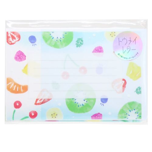 レターセット コハク KOHAKU トウメイレターセット フルーツパンチ Green Flash 手紙セット 便箋&封筒 おしゃれ文具 かわいい メール便可 マ...