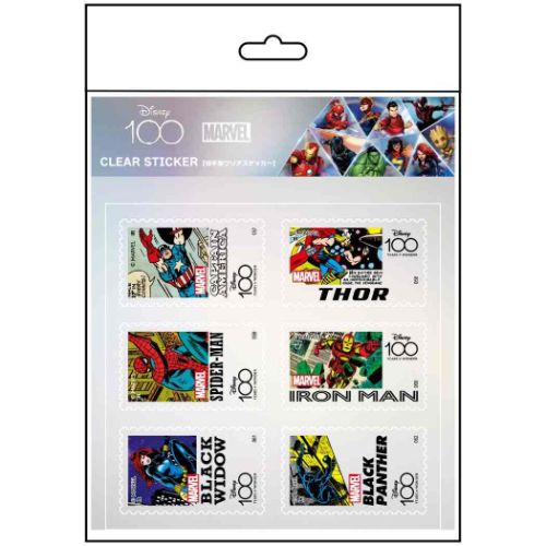 キャラクターシール マーベル 切手型クリアステッカー D100 MARVEL インロック コレクション雑貨 メール便可のサムネイル