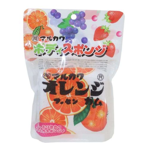 バス用品 フーセンガム ボディスポンジ オレンジ お菓子パッケージ サンタン お風呂雑貨 マシュマロポップ