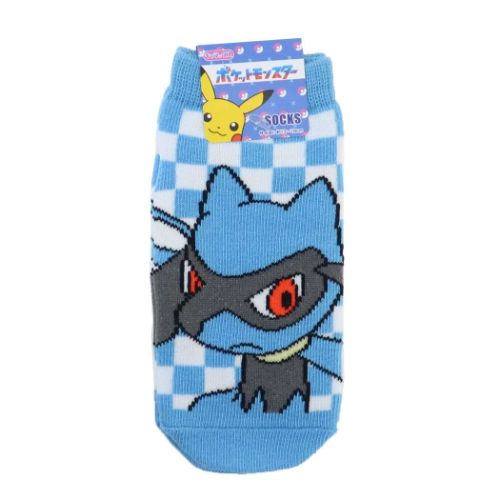 キッズソックス ポケットモンスター 子ども用靴下 リオル チェック ポケモン スモールプラネット キャラックス メール便可 マシュマロポップのサムネイル