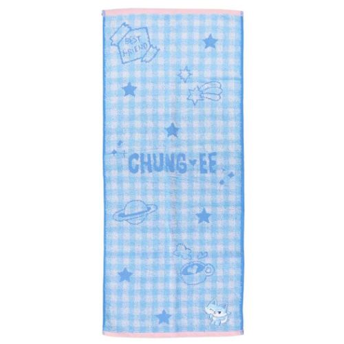 フェイスタオル WDZY ジャガードロングタオル チェック CHUNG-EE LINE FRIENDS 丸眞 新生活雑貨 商品 メール便可 マシュマロポップ
