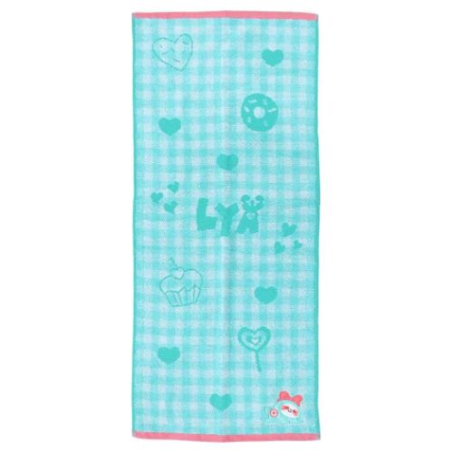 フェイスタオル WDZY ジャガードロングタオル チェック LYA LINE FRIENDS 丸眞 新生活雑貨 商品 メール便可 マシュマロポップ