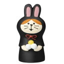 マスコット 秋の諸国めぐり旅 ねこずきん お月見うさぎ 黒 concombre デコレ インテリア かわいい プレゼント マシュマロポップ