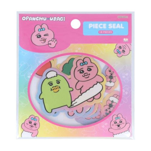 フレークシール おぱんちゅうさぎ ピースシール B 可哀想に サンスター文具 デコシール メール便可 マシュマロポップ