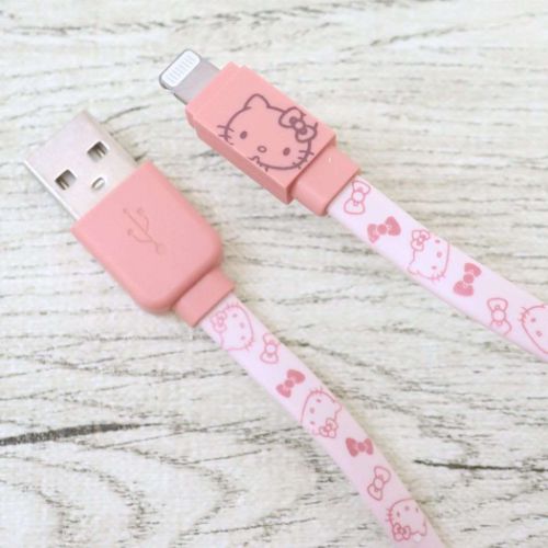 充電ケーブル ハローキティ USB Lightning 対応 同期＆充電ケーブル ライトニングケーブル1.2m サンリオ グルマンディーズ MFi認証 同期＆充電対応 メール便可 マシュマロポップ