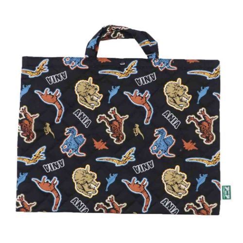 レッスンバッグ アニア キルトレッスンバッグ大 クロ 恐竜 マルヨシ ジュニアお稽古かばん 新学期準備雑貨 メール便可 マシュマロポップ