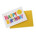 グリーティングカード スマイリーフェイス スプリング付きメッセージカード HAPPY BIRTHDAY GE-79 Smiley Face アクティブコーポレー...