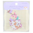 フレークシール MOTIF COLLAGEシールフレーク ネコ カミオジャパン デコレーション 手帳デコ メール便可 マシュマロポップ