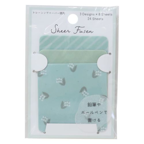 付せん シアー付箋 SHEER FUSEN MINT カミオ