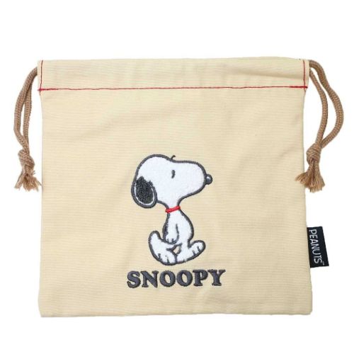 巾着袋 スヌーピー きんちゃくポーチ サガラキャンバス WH ピーナッツ ナカジマ 小物入れ メール便可 マシュマロポップ