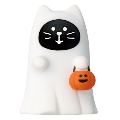 マスコット コンコン広場 ハロウィンフェス おばけかぶり猫 concombre デコレ インテリア かわいい プレゼント マシュマロポップ