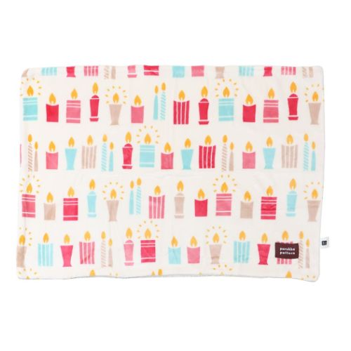 ひざ掛け毛布 porukka pattern ポルッカパターン フランネル シープボア ブランケット キャンドルパターン 丸眞 ウォーマー雑貨 防寒用品 おしゃれ マシュマロポップ