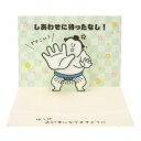 グリーティングカード バースデーBD151-3 二つ折りポップアップカード 力士突っ張り サンリオ メッセージカード 誕生日祝い メール便可 マシュマロポップ