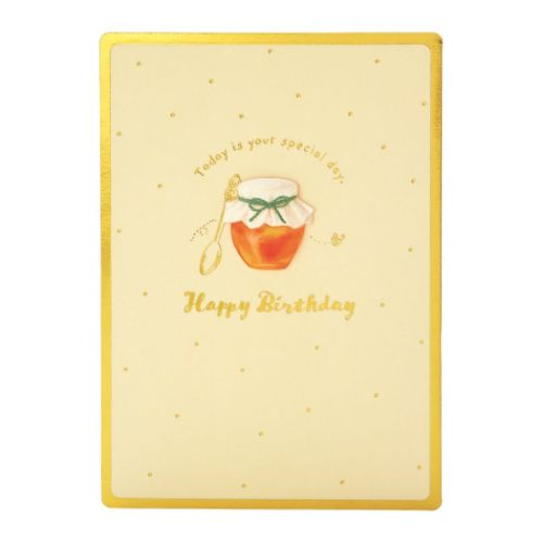 グリーティングカード バースデーBD166-3 二つ折りカード ハチミツ サンリオ メッセージカード 誕生日祝い メール便可 マシュマロポップ