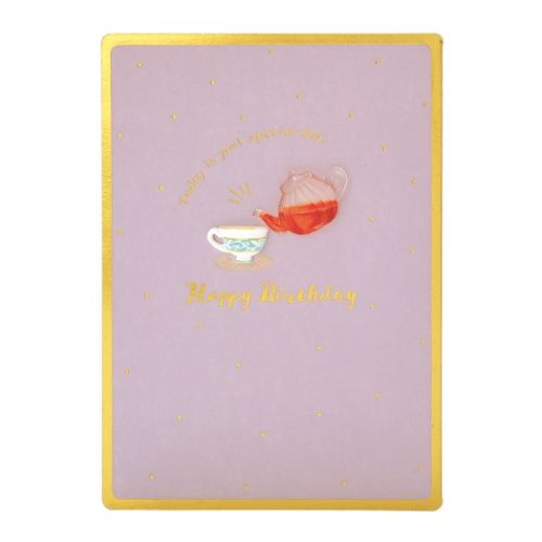グリーティングカード バースデーBD167-3 二つ折りカード 紅茶 サンリオ メッセージカード 誕生日祝い メール便可 マシュマロポップ