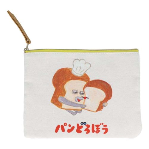 ペンケース パンどろぼう フラットポーチ A サンスター文具 筆箱 新学期準備文具 小物入れ コスメポーチ 絵本メール便可 マシュマロポップのサムネイル