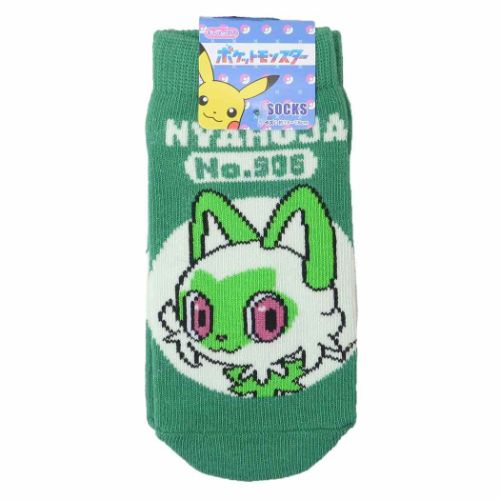 子供用靴下 ポケットモンスター キッズソックス ニャオハ ロゴ ポケモン スモールプラネット キャラックス 子ども メール便可 マシュマロポップ