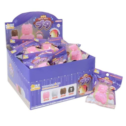 入浴剤 光るブタバスボール 24個入セット サンタン 子供とお風呂 まとめ買い おもしろ雑貨 マシュマロポップ