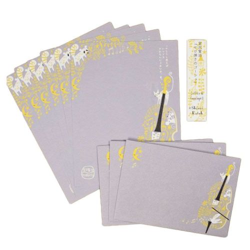 手紙セット レターセット セロ弾きのゴーシュ 宮沢賢治 木野瀬印刷 便箋&封筒 かわいい メール便可 マシュマロポップ