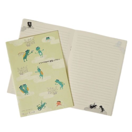 横罫ノート ノートA5 文学を歩く 河童 芥川龍之介 木野瀬印刷 ミニノート かわいい メール便可 マシュ..