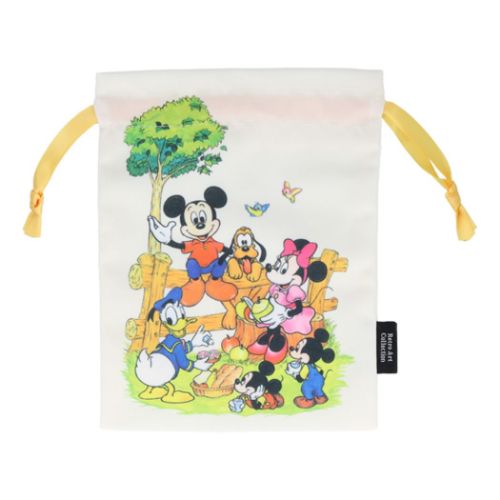 きんちゃく ミッキーマウス 巾着袋 水彩 フレンズB ディズニー サンスター文具 ポーチ メール便可 マシュマロポップのサムネイル