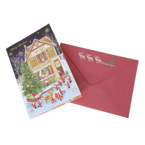 クリスマスカード ミニサンタ ポップアップカード 125022 APJ 封筒付きグリーティングカード Xmas メール便可 マシュマロポップ 3