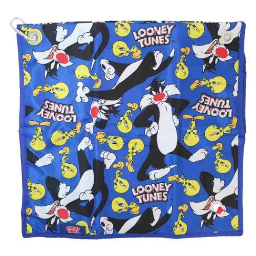 ハンドタオル ルーニーテューンズ レインタオルL ルーニーパターン LOONEY TUNES 丸眞 ゴルフ雑貨 マシ..