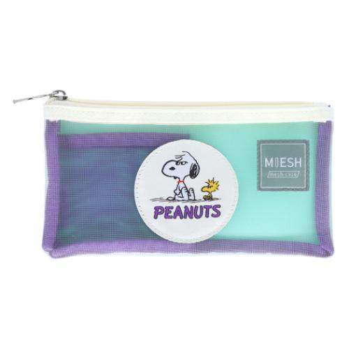 スヌーピー コスメポーチ スヌーピー メッシュケース MIESH スリム PEANUTS AMERICAN TASTE 10 MGxV ピーナッツ サンスター文具 小物入れ 筆箱 かわいい メール便可 マシュマロポップ