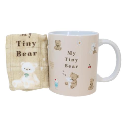 食器ギフト マグカップ＆タオル MY TINY BEAR カミオジャパン プレゼント ミニタオル付きマグカップ マシュマロポップ